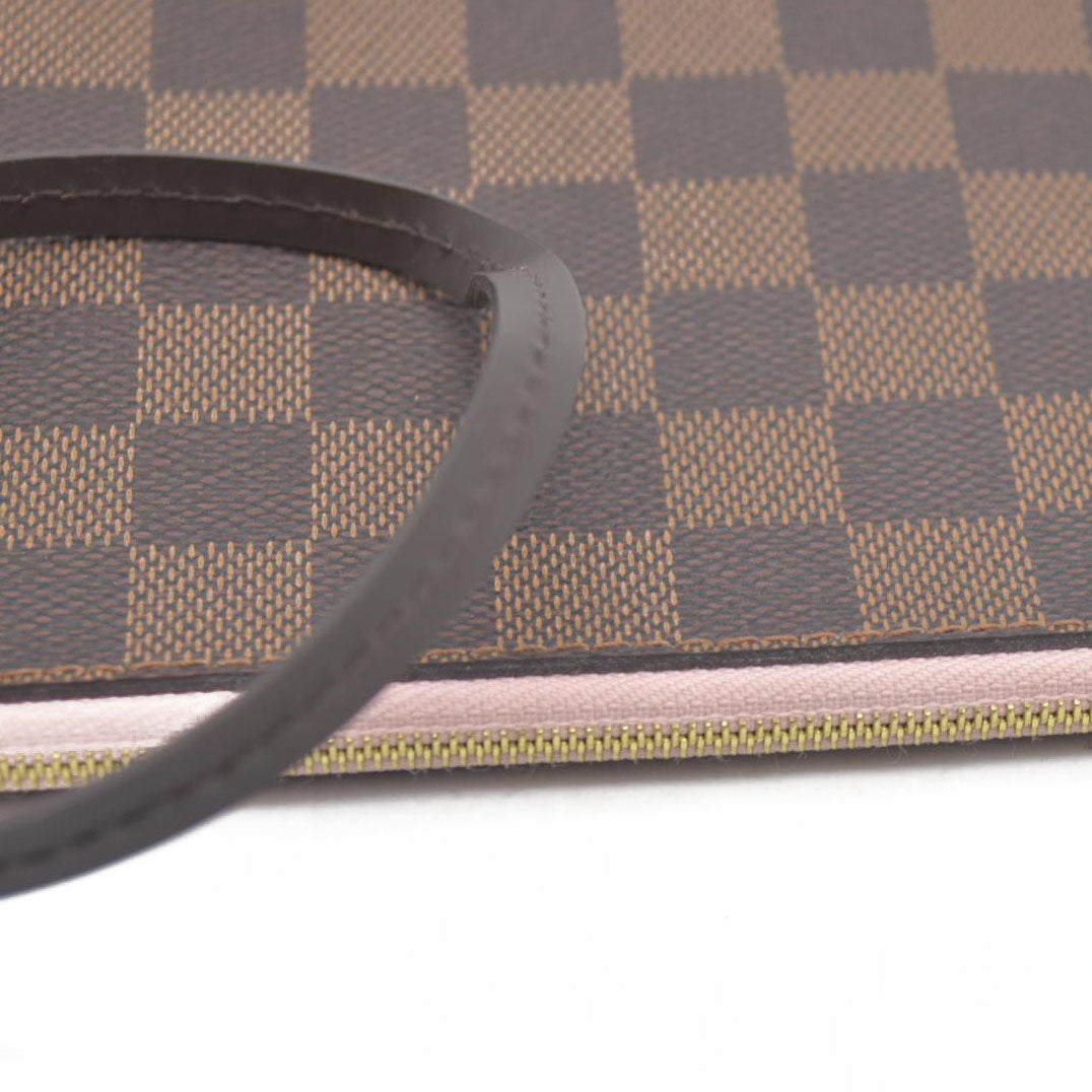 Louis Vuitton  Damier Ebene Neo Neverfull MM Pochette Rose Ballerine 2020 SD0270