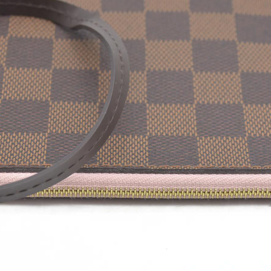 Louis Vuitton  Damier Ebene Neo Neverfull MM Pochette Rose Ballerine 2020 SD0270