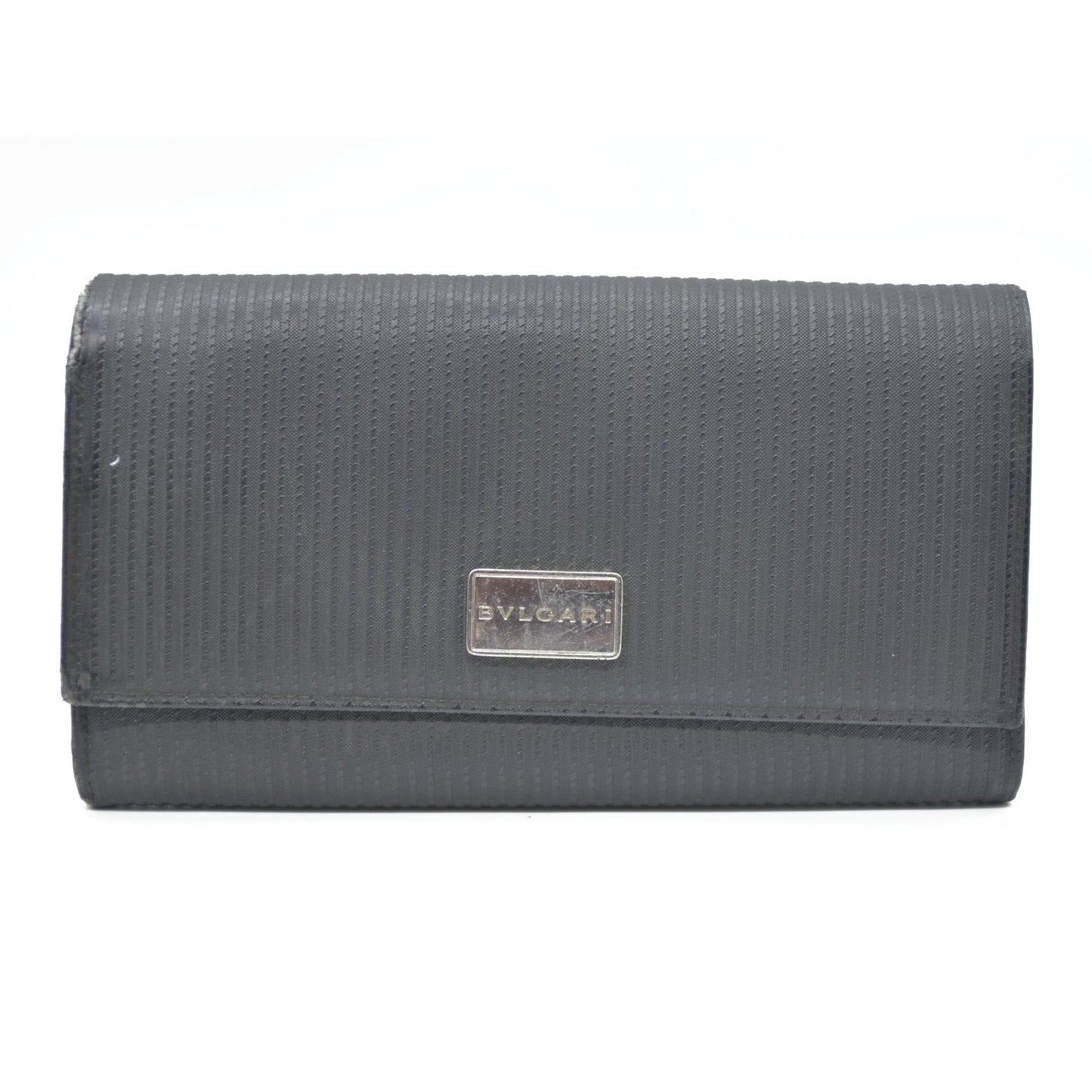 BVLGARI Millerige Leather Long Bifold Wallet Black