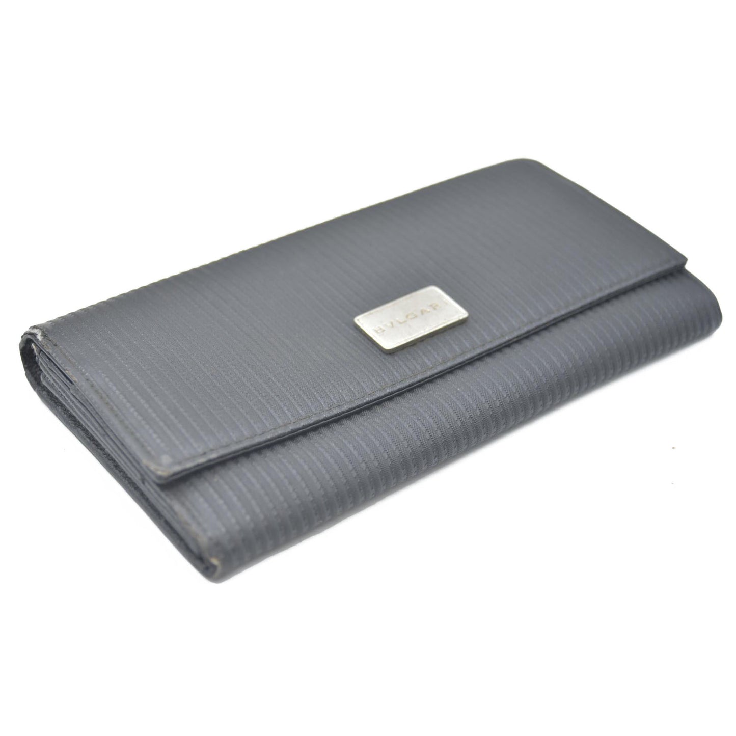 BVLGARI Millerige Leather Long Bifold Wallet Black