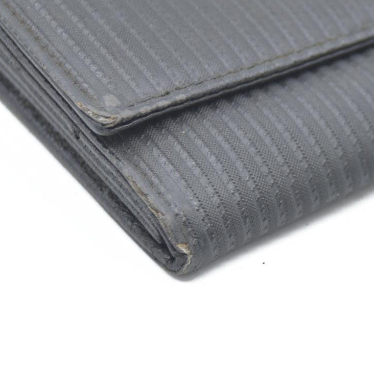 BVLGARI Millerige Leather Long Bifold Wallet Black