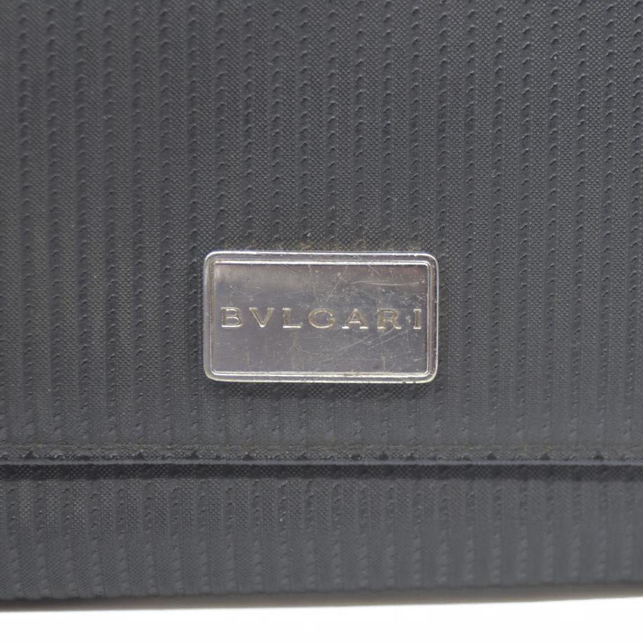 BVLGARI Millerige Leather Long Bifold Wallet Black