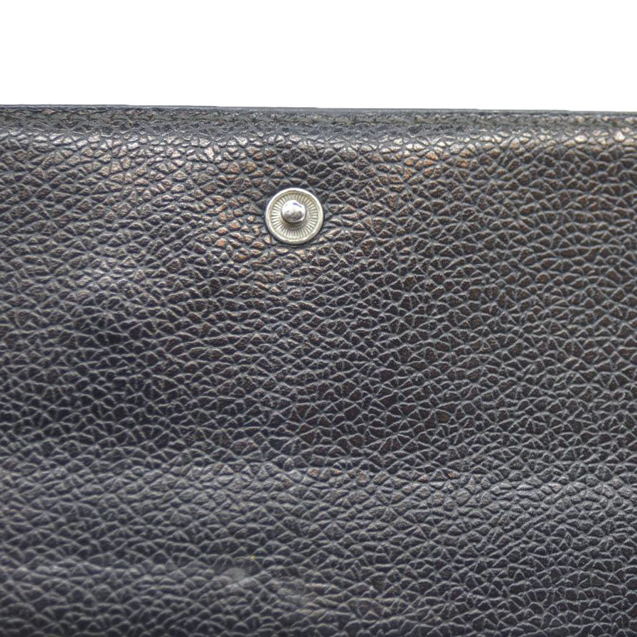 BVLGARI Millerige Leather Long Bifold Wallet Black
