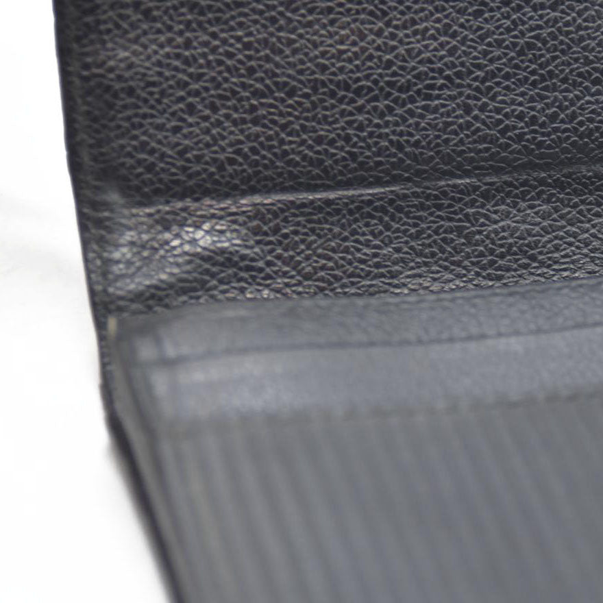 BVLGARI Millerige Leather Long Bifold Wallet Black