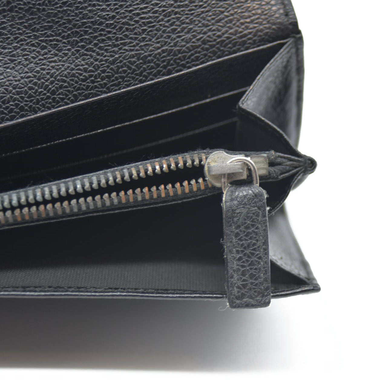 BVLGARI Millerige Leather Long Bifold Wallet Black