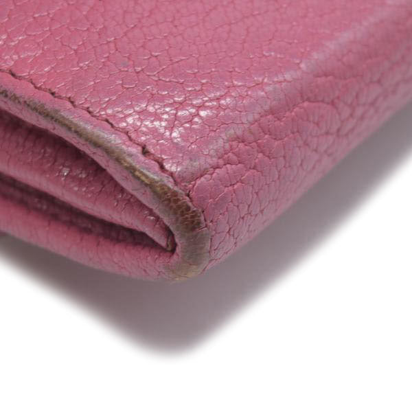 MIU MIU Ribbon Studs Leather Long Bifold Wallet Pink