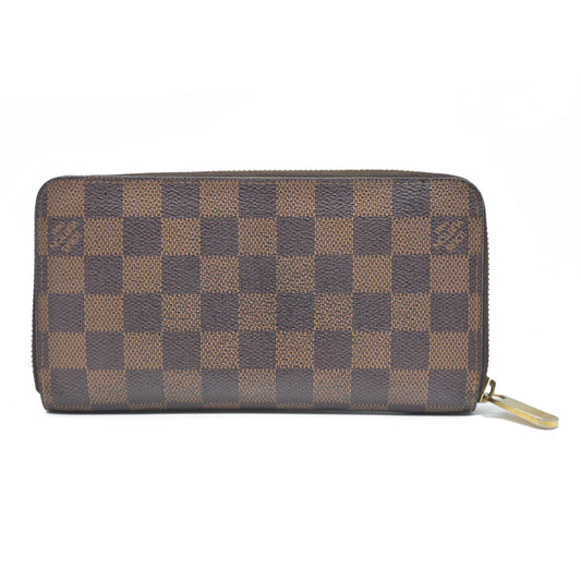 Louis Vuitton Damier Zippy Zip Around Long Wallet Purse Brown CA4150