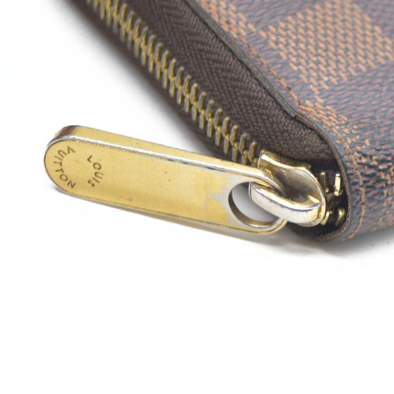 Louis Vuitton Damier Zippy Zip Around Long Wallet Purse Brown CA4150