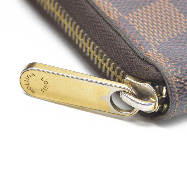 Louis Vuitton Damier Zippy Zip Around Long Wallet Purse Brown CA4150