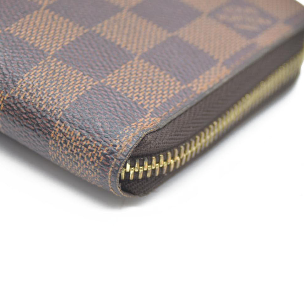 Louis Vuitton Damier Zippy Zip Around Long Wallet Purse Brown CA4150