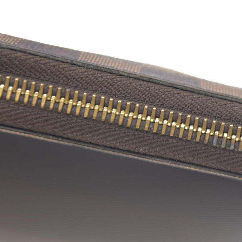 Louis Vuitton Damier Zippy Zip Around Long Wallet Purse Brown CA4150