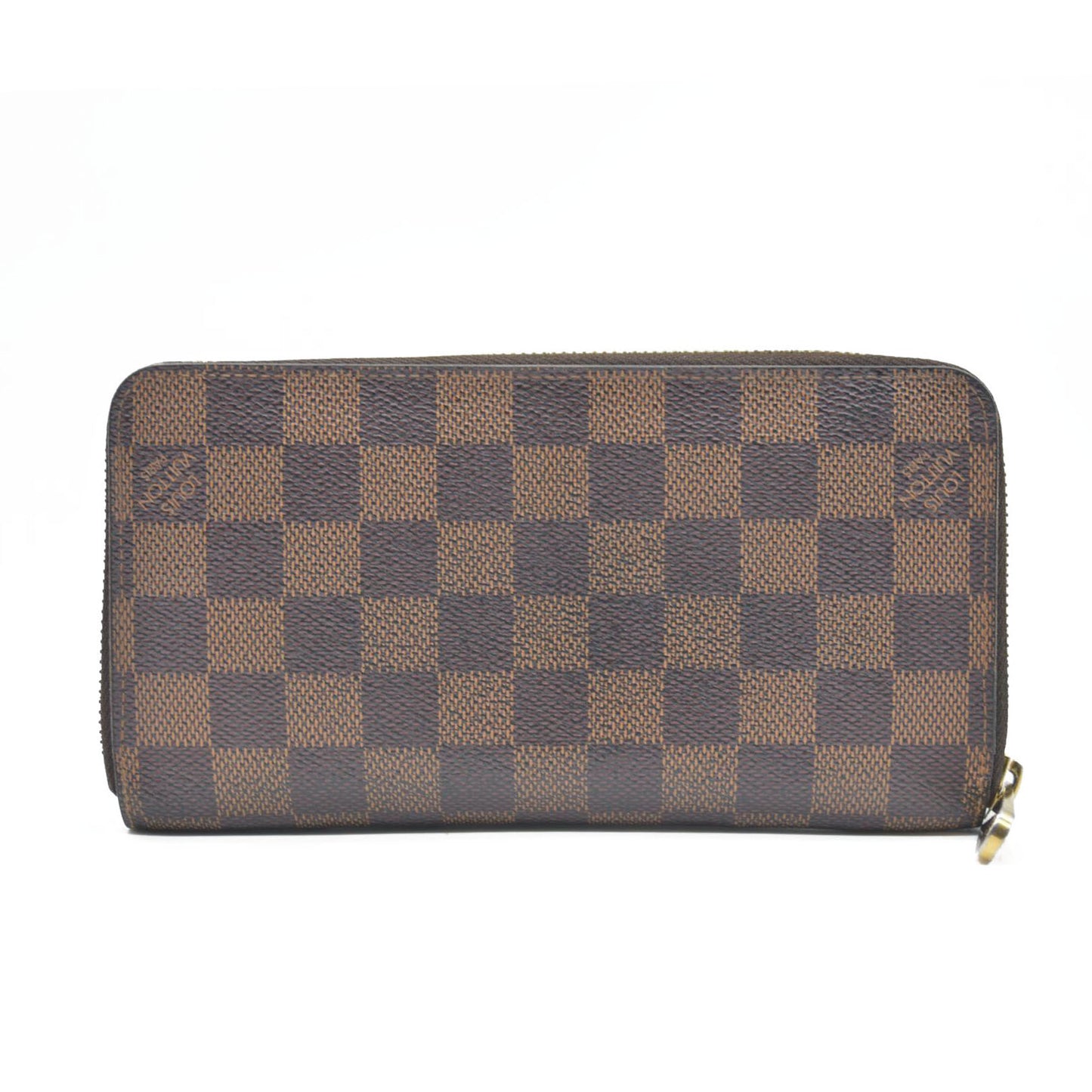 Louis Vuitton Damier Zippy Zip Around Long Wallet Purse Brown CA4150