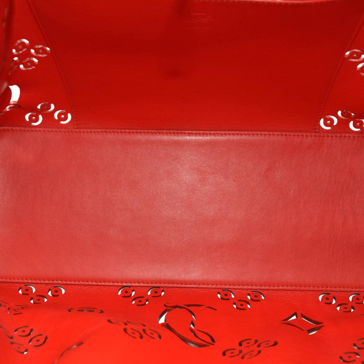 CHRISTIAN LOUBOUTIN Calfskin Loubinthesky Large Perforated Cabarock Spikes Tote Black