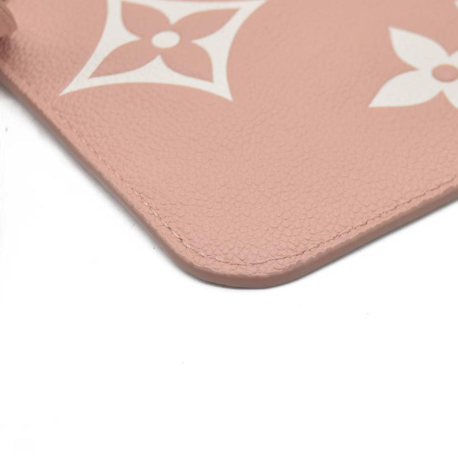 $1200 Louis Vuitton Empreinte Monogram Giant Neverfull MM Pochette Rose Trianon Pink