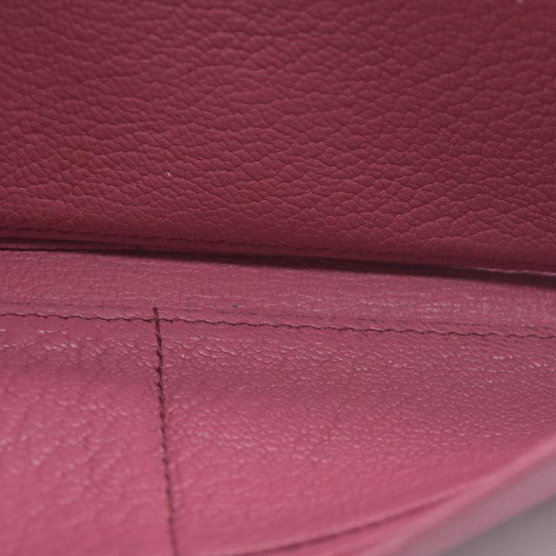 MIU MIU Ribbon Studs Leather Long Bifold Wallet Pink