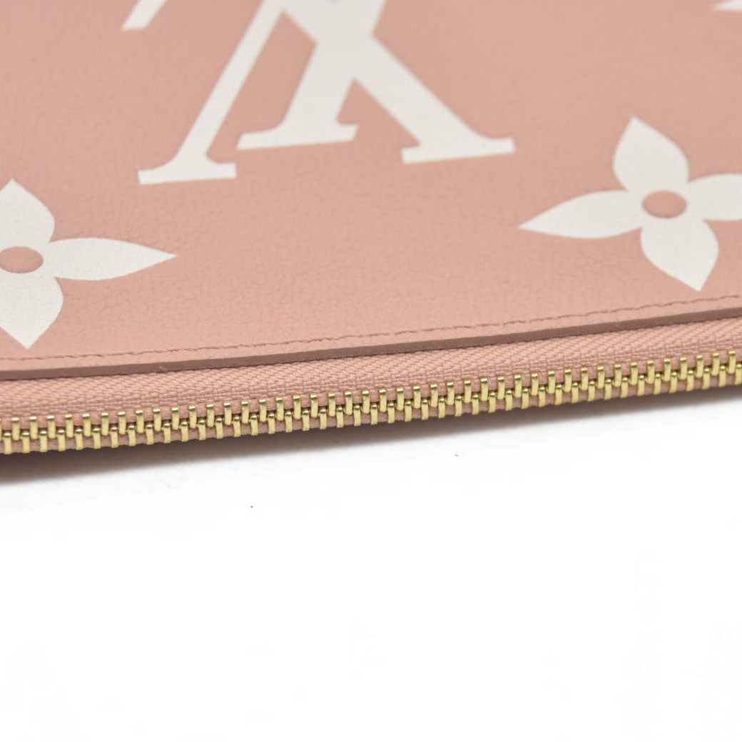 $1200 Louis Vuitton Empreinte Monogram Giant Neverfull MM Pochette Rose Trianon Pink