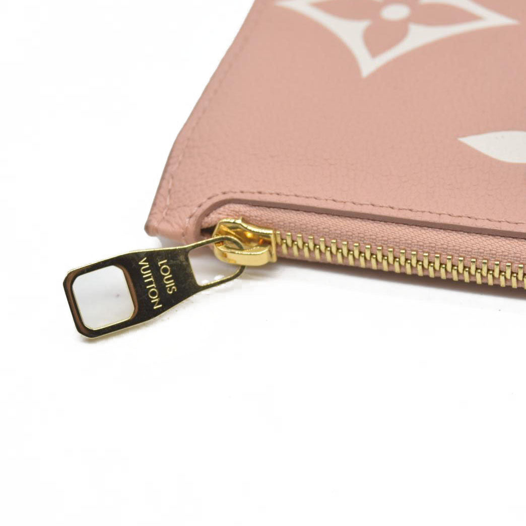 $1200 Louis Vuitton Empreinte Monogram Giant Neverfull MM Pochette Rose Trianon Pink