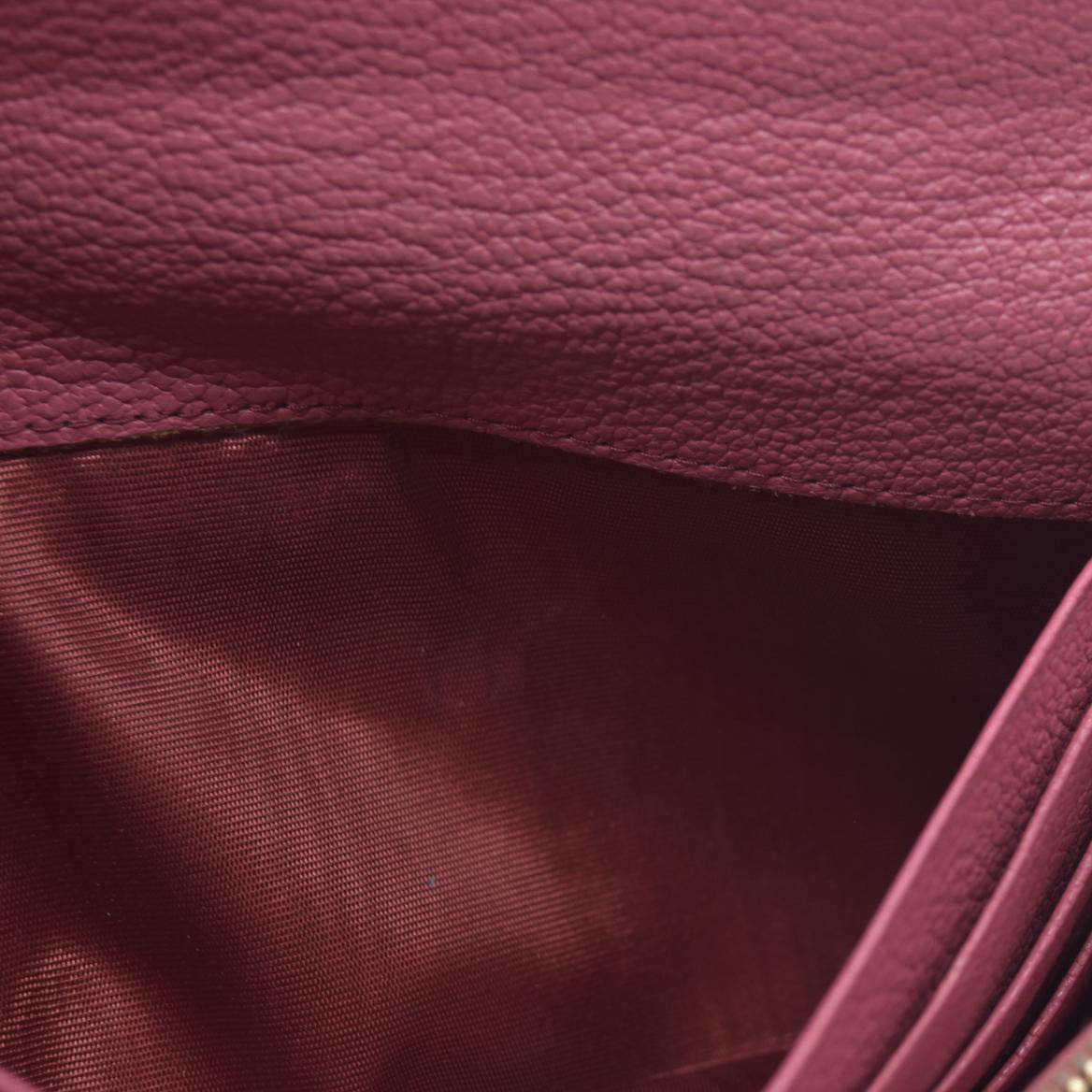 MIU MIU Ribbon Studs Leather Long Bifold Wallet Pink