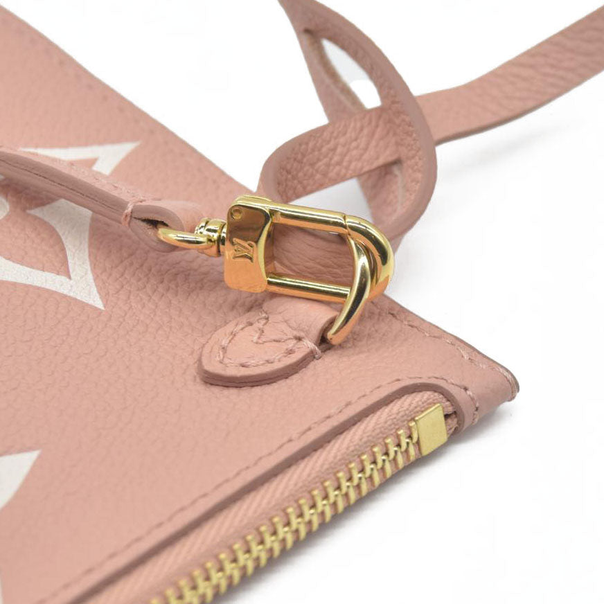 $1200 Louis Vuitton Empreinte Monogram Giant Neverfull MM Pochette Rose Trianon Pink