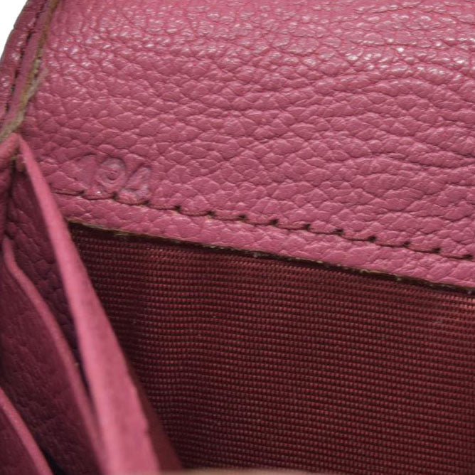 MIU MIU Ribbon Studs Leather Long Bifold Wallet Pink