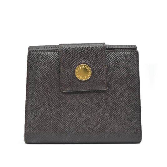 BVLGARI Classico Leather Bifold Wallet Brown