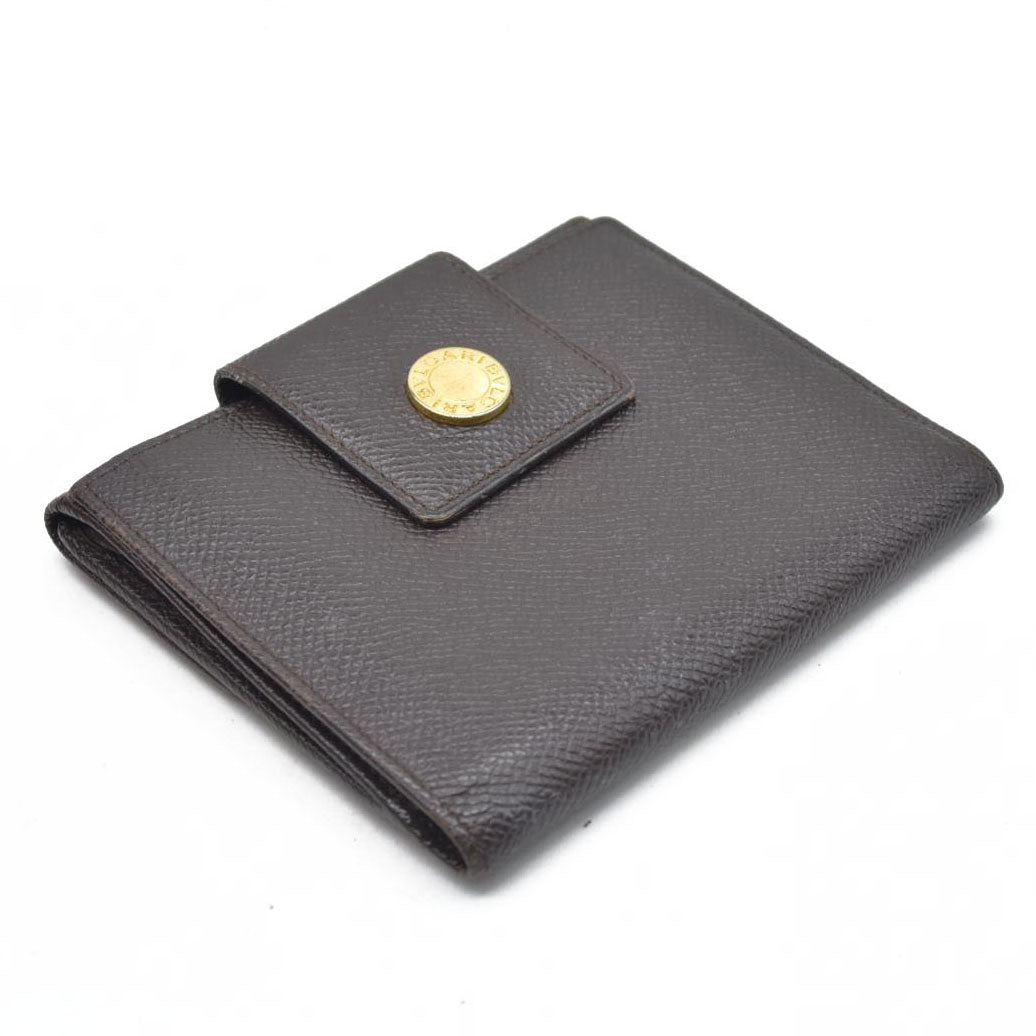 BVLGARI Classico Leather Bifold Wallet Brown