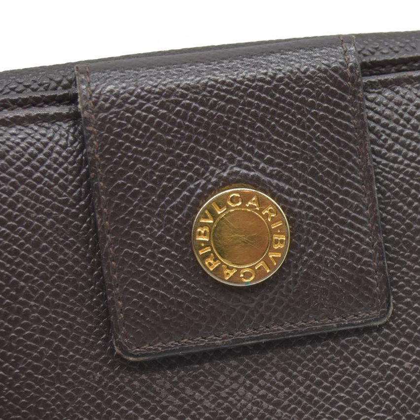 BVLGARI Classico Leather Bifold Wallet Brown