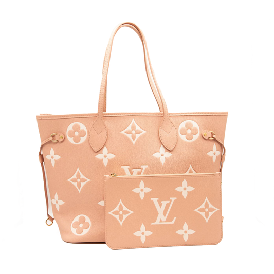 Louis Vuitton Empreinte Monogram Giant Neverfull MM Trianon Pink Cream