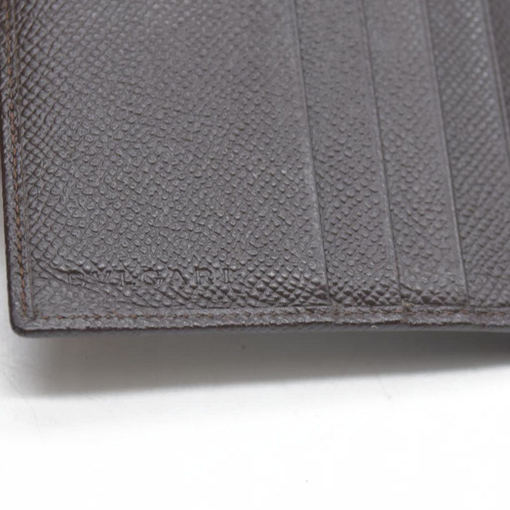 BVLGARI Classico Leather Bifold Wallet Brown
