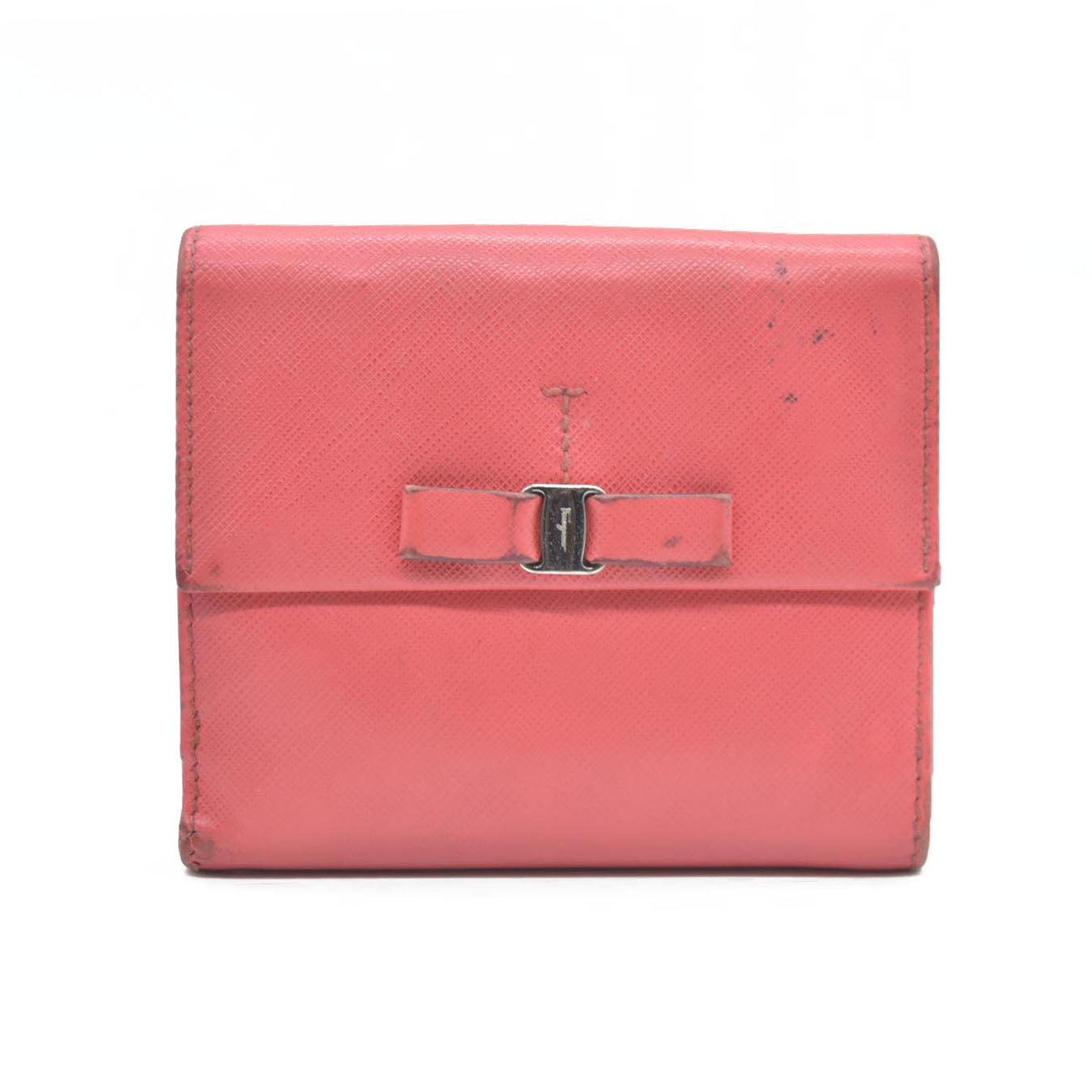 Salvatore Ferragamo Vara Leather Bifold Wallet Pink