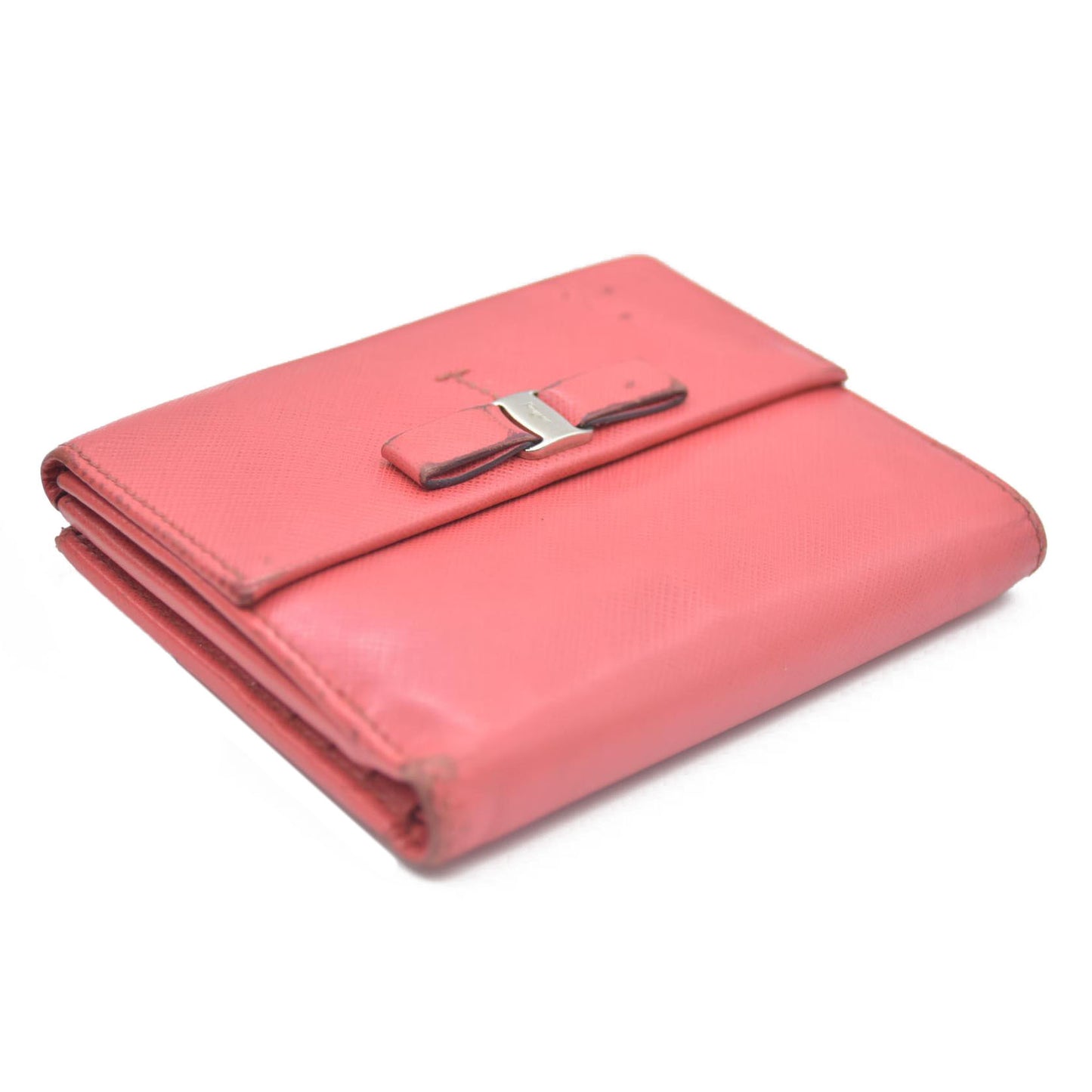 Salvatore Ferragamo Vara Leather Bifold Wallet Pink