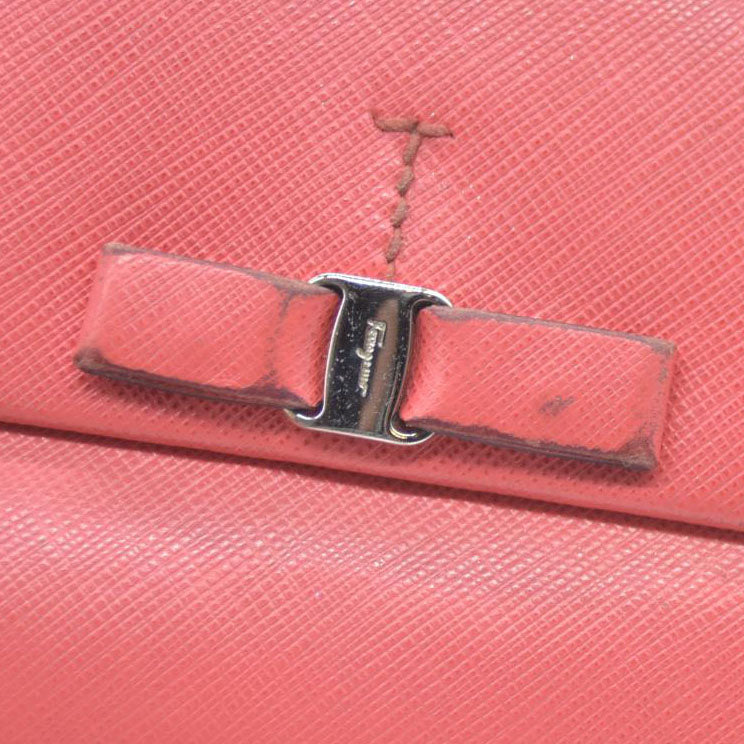 Salvatore Ferragamo Vara Leather Bifold Wallet Pink