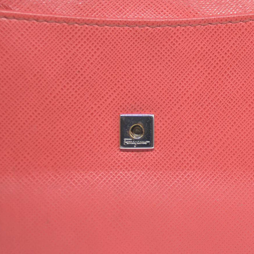 Salvatore Ferragamo Vara Leather Bifold Wallet Pink