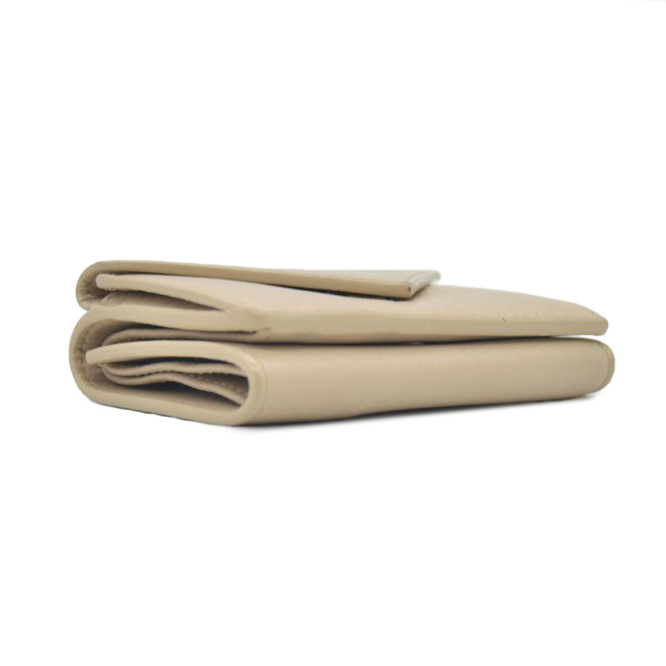 $450 BALENCIAGA Envelope Trifold Compact Wallet Beige CONSIGNMENT