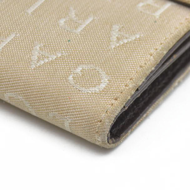 BVLGARI Logo Mania Canvas Bifold Wallet Beige