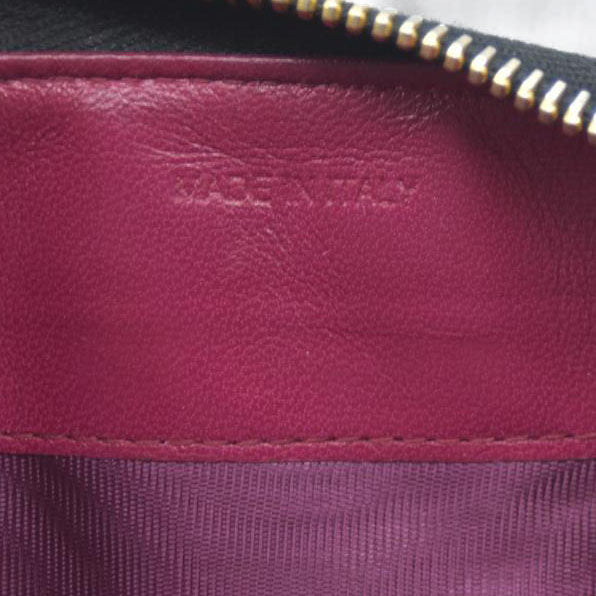 MIU MIU Logo Ribbon Patent Leather Zip Around Long Wallet Black