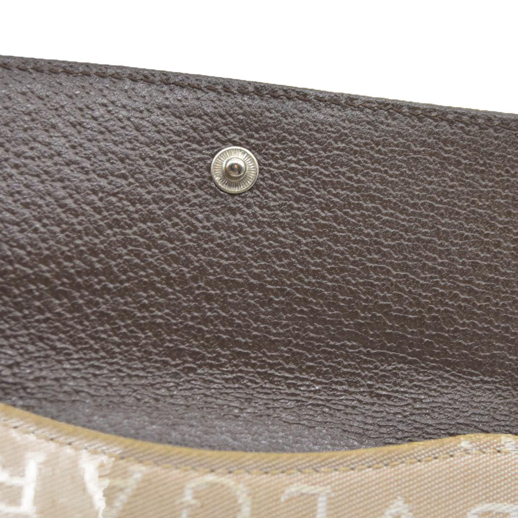 BVLGARI Logo Mania Canvas Bifold Wallet Beige
