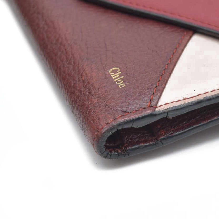 Chloe Patchwork Leather Trifold Wallet MultiColor