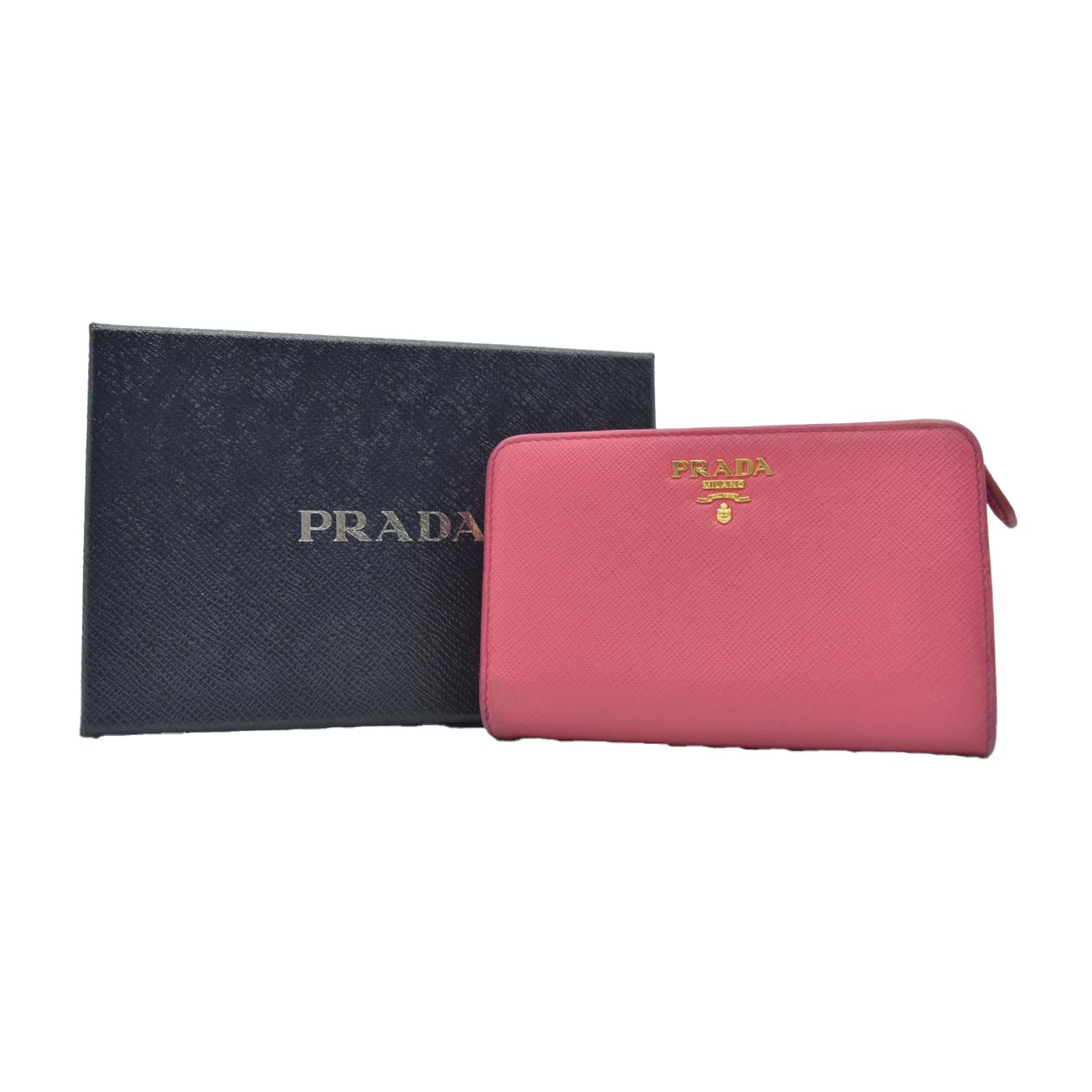 $650 PRADA Saffiano Compact Wallet Pink CONSIGNMENT