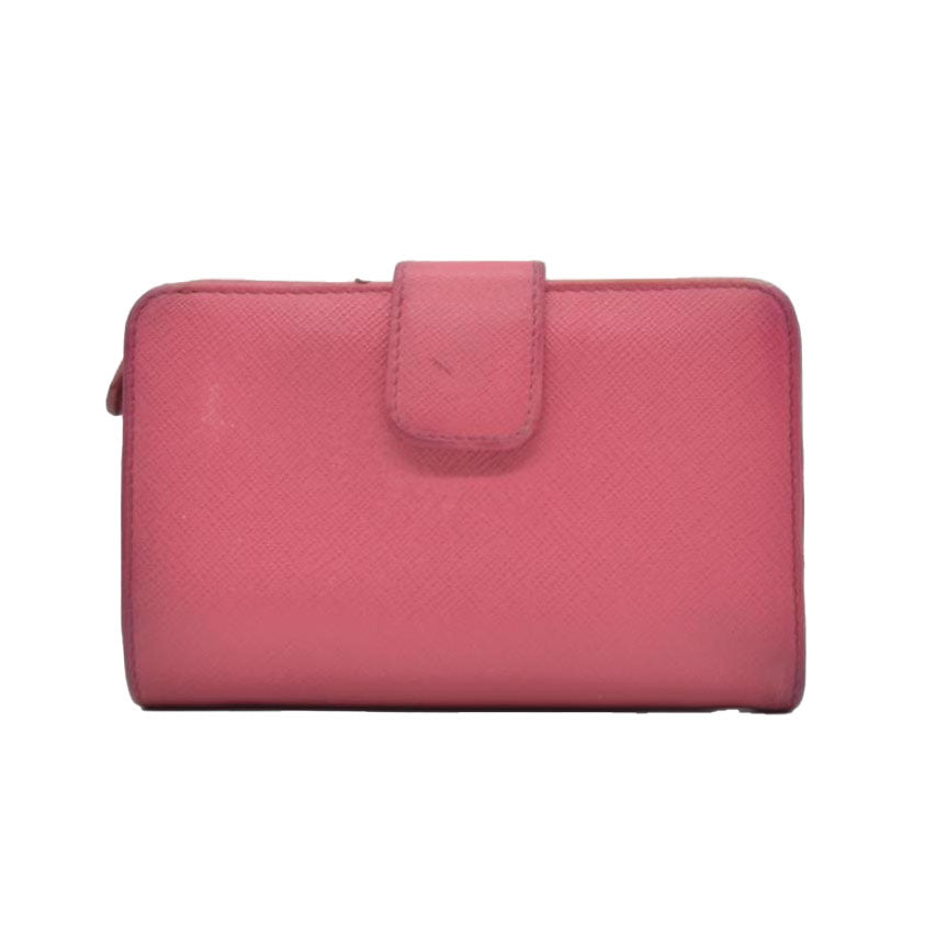 $650 PRADA Saffiano Compact Wallet Pink CONSIGNMENT