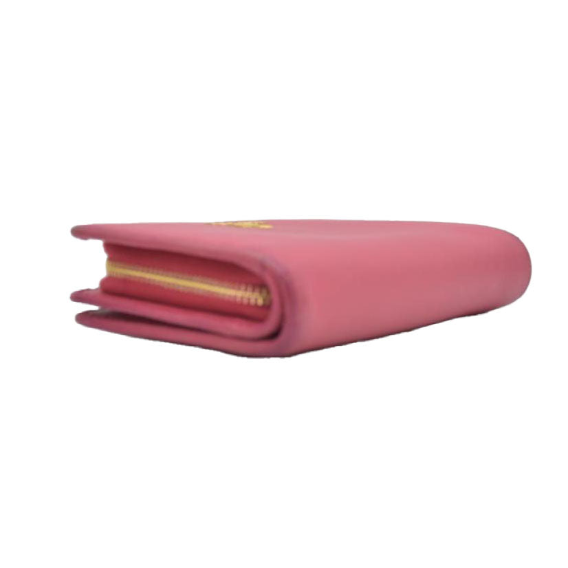 $650 PRADA Saffiano Compact Wallet Pink CONSIGNMENT