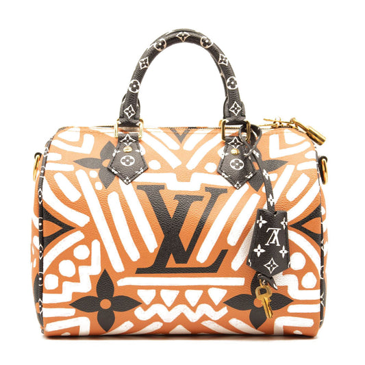 Louis Vuitton Monogram Giant Crafty Speedy Bandouliere 25 Creme Caramel