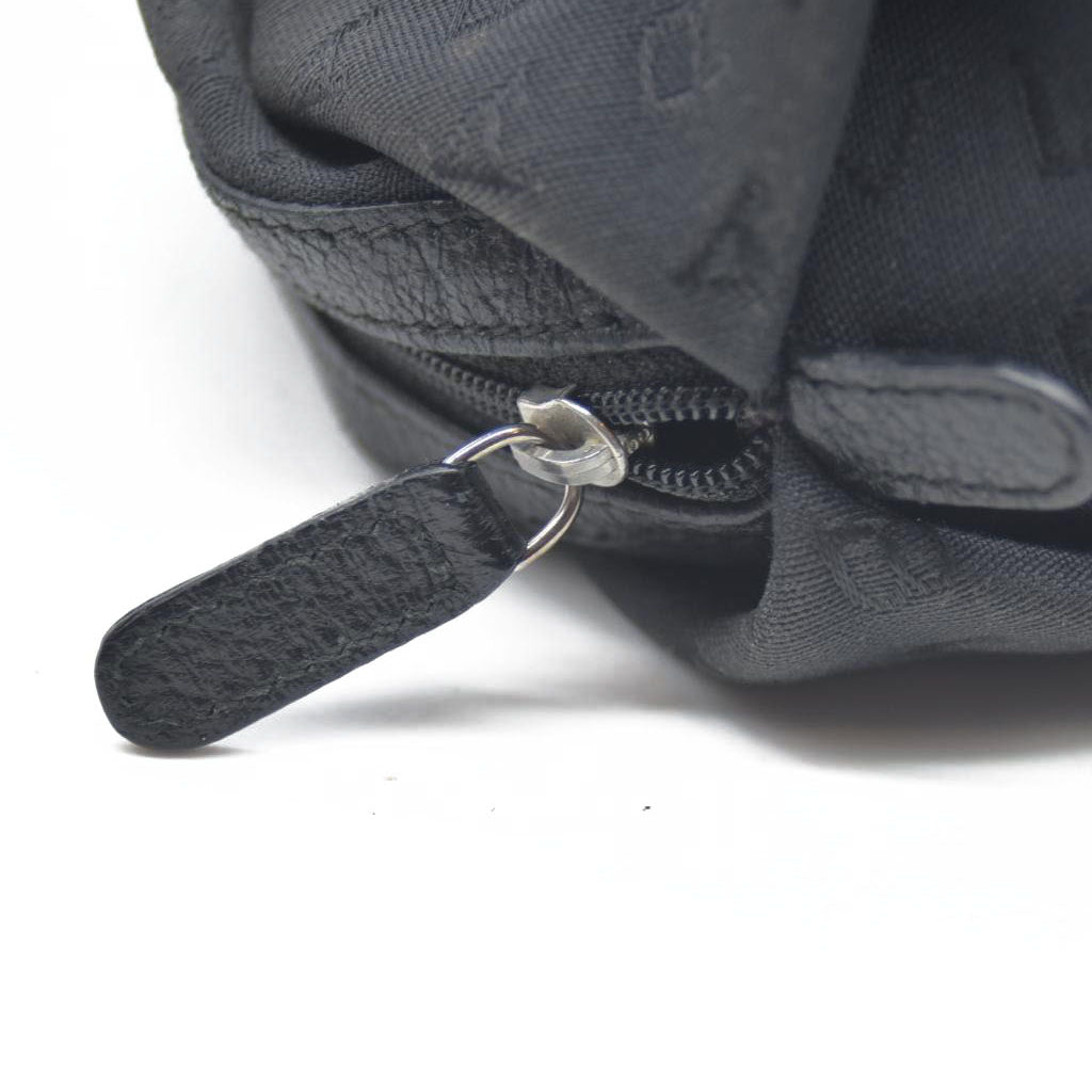 BVLGARI Logo Mania Canvas Cosmetic Pouch Bag Black