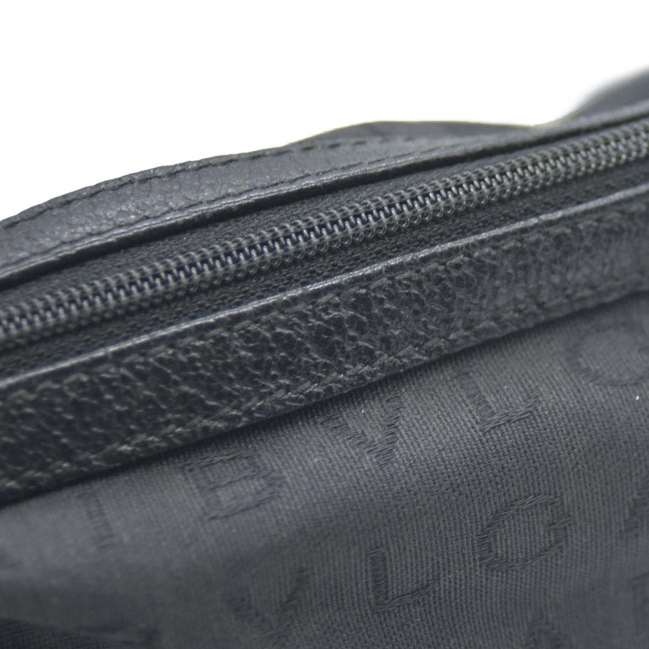 BVLGARI Logo Mania Canvas Cosmetic Pouch Bag Black