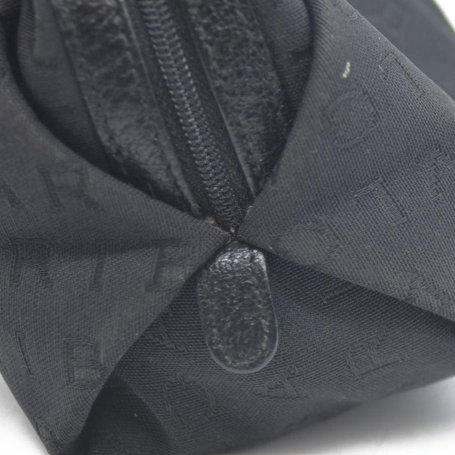 BVLGARI Logo Mania Canvas Cosmetic Pouch Bag Black