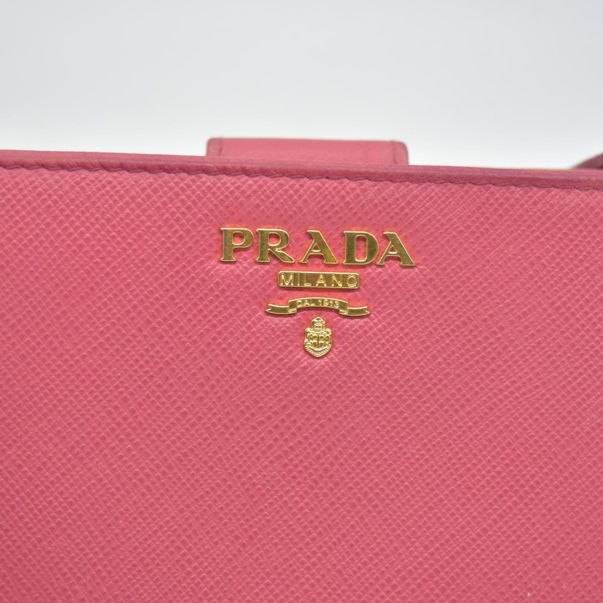 $650 PRADA Saffiano Compact Wallet Pink CONSIGNMENT