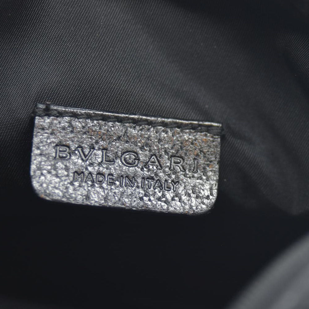 BVLGARI Logo Mania Canvas Cosmetic Pouch Bag Black