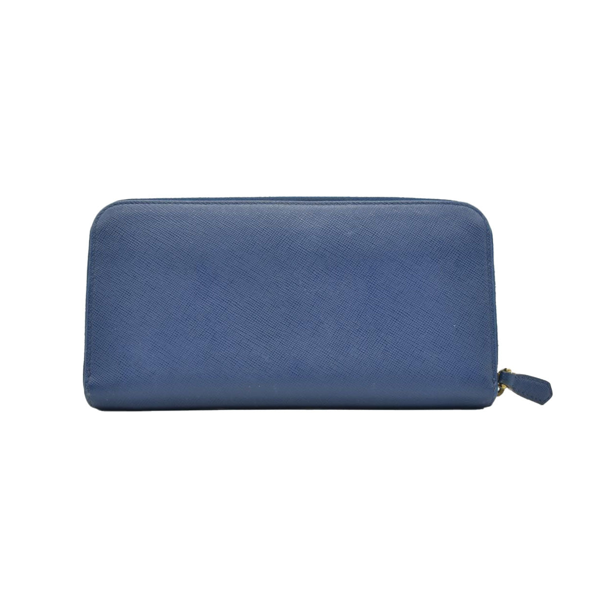 $975 PRADA Saffiano Bow Wallet Blue Zip Around Wallet CONSIGNMENT