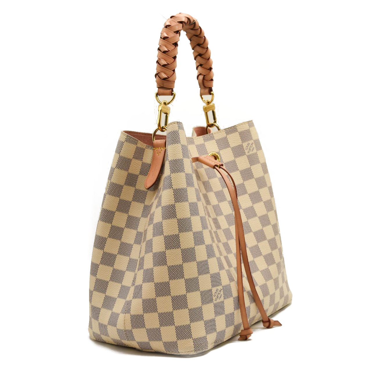 Louis Vuitton Damier Azur Braided Neonoe MM Peach Cream