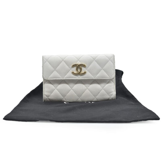 Chanel  Flap Trifold Interlocking CC Logo Wallet